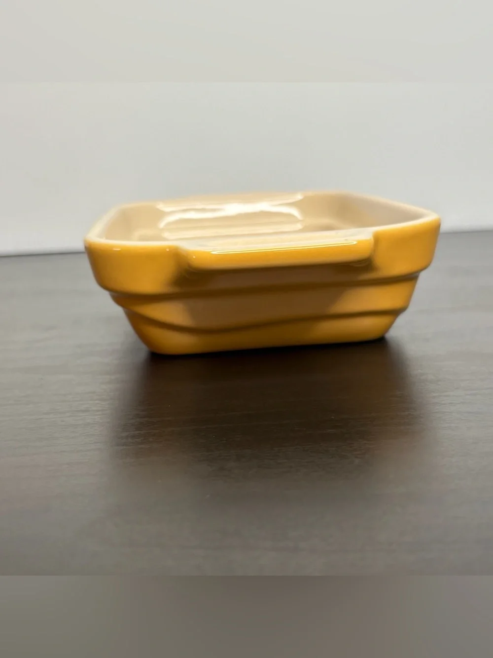 Le Creuset Yellow Stoneware Small Baking Dish Ceramic Kitchen Casserole Rare
